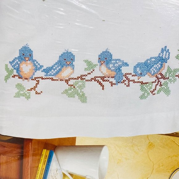 Janlynn Stamped Cross Stitch Pillow Cases - New/Sealed - Picture 4 of 9